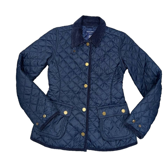 Polo Ralph Lauren Quilted & Corduroy Jacket Kids Size M (8-10) Navy A003942